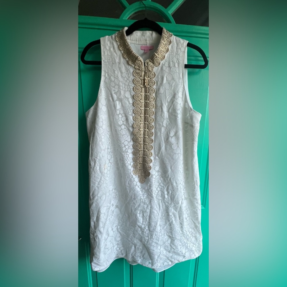 VGUC Lilly Pulitzer Jane Shift Dress - White Lace - 14